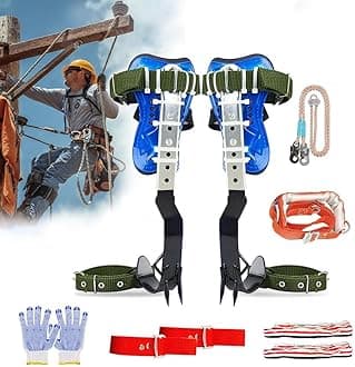 Tree Climbing Spikes Set, Adjustable Tree Climbing Gear Tree Climbing Tool with Non-Slip Pedal for Picking Fruit, Indoor and Outdoor Sports