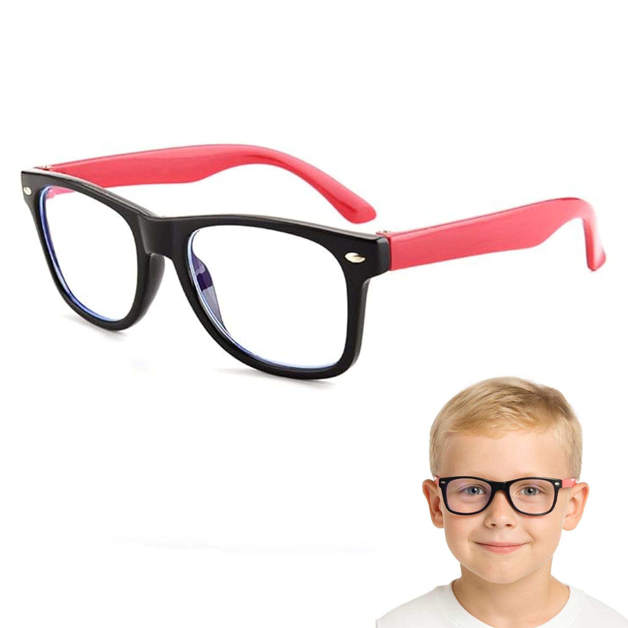 Kids Blue Light Blocking Glasses Rectangle Digital Boys Girl Age for 5-12