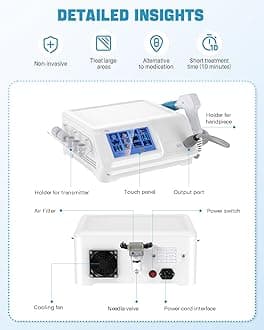 Shockwave Therapy Machine for Muscle, Shock Wave Therapy Machine for Shoulders, Waist Pain Relief (White)