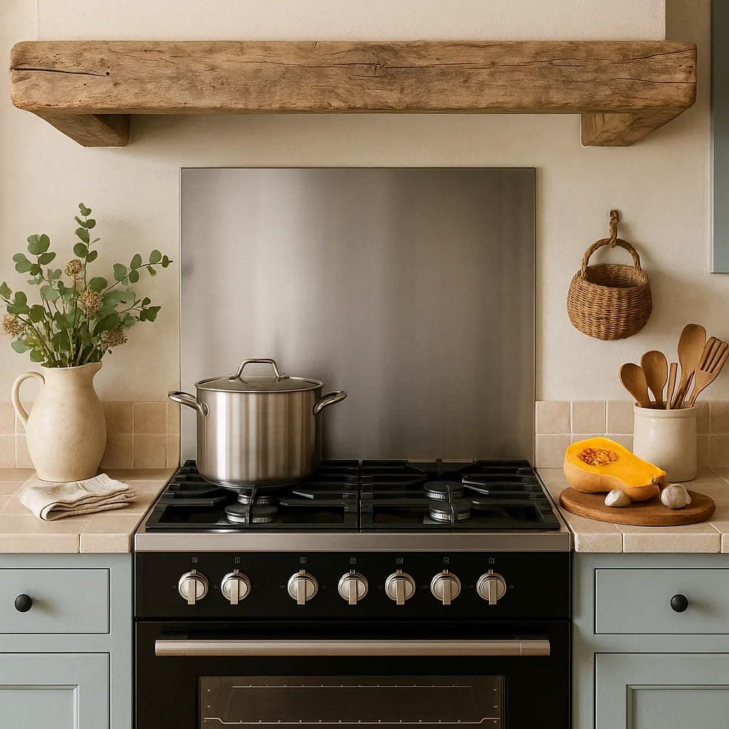 Stainless Steel Brushed Kitchen Splashback 1.2mm Thick Cooker Hob Wall – Multiple Size Options (950mm x 1000mm)