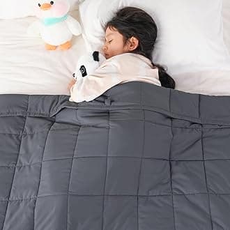 Topblan 3 lb Weighted Blanket, 36" x 48" Small Heavy Blanket, Soft Microfiber, Glass Bead Filling for Calming and Better Sleep, Washable,Dark Grey