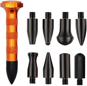 GS DIY Paintless Dent Repair Kit Metal Tap Down Pen With 9 Heads Tips Paintless Dent Removal Tools