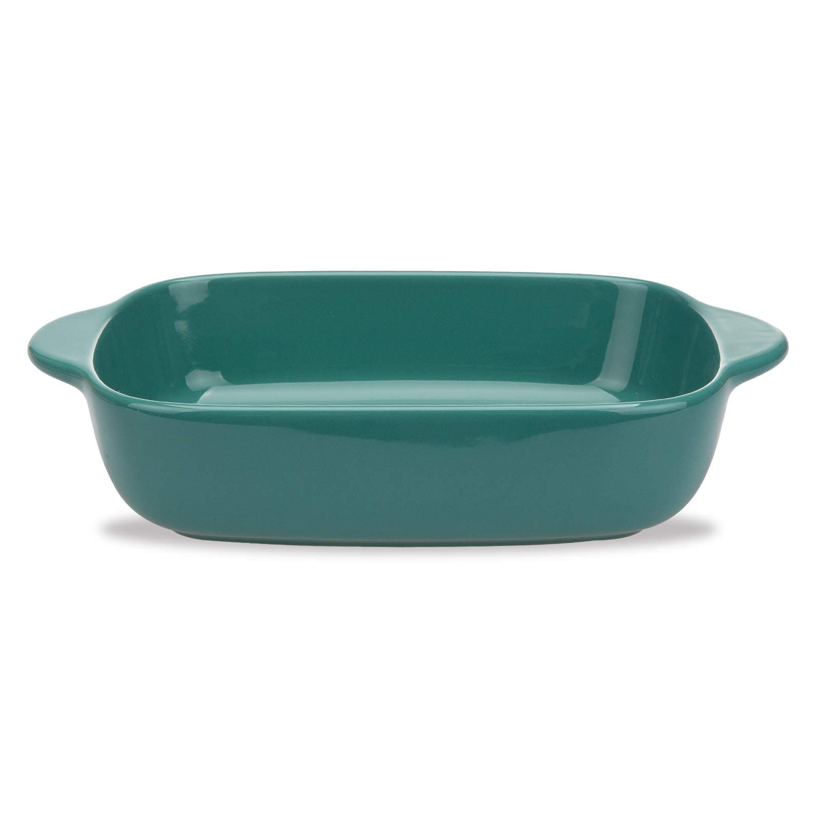 MDZF SWEET HOME Ceramic Baking Dish for Oven Roasting Lasagna Pan Medium Casserole Bakeware with Handle Rectangular Dish, Green
