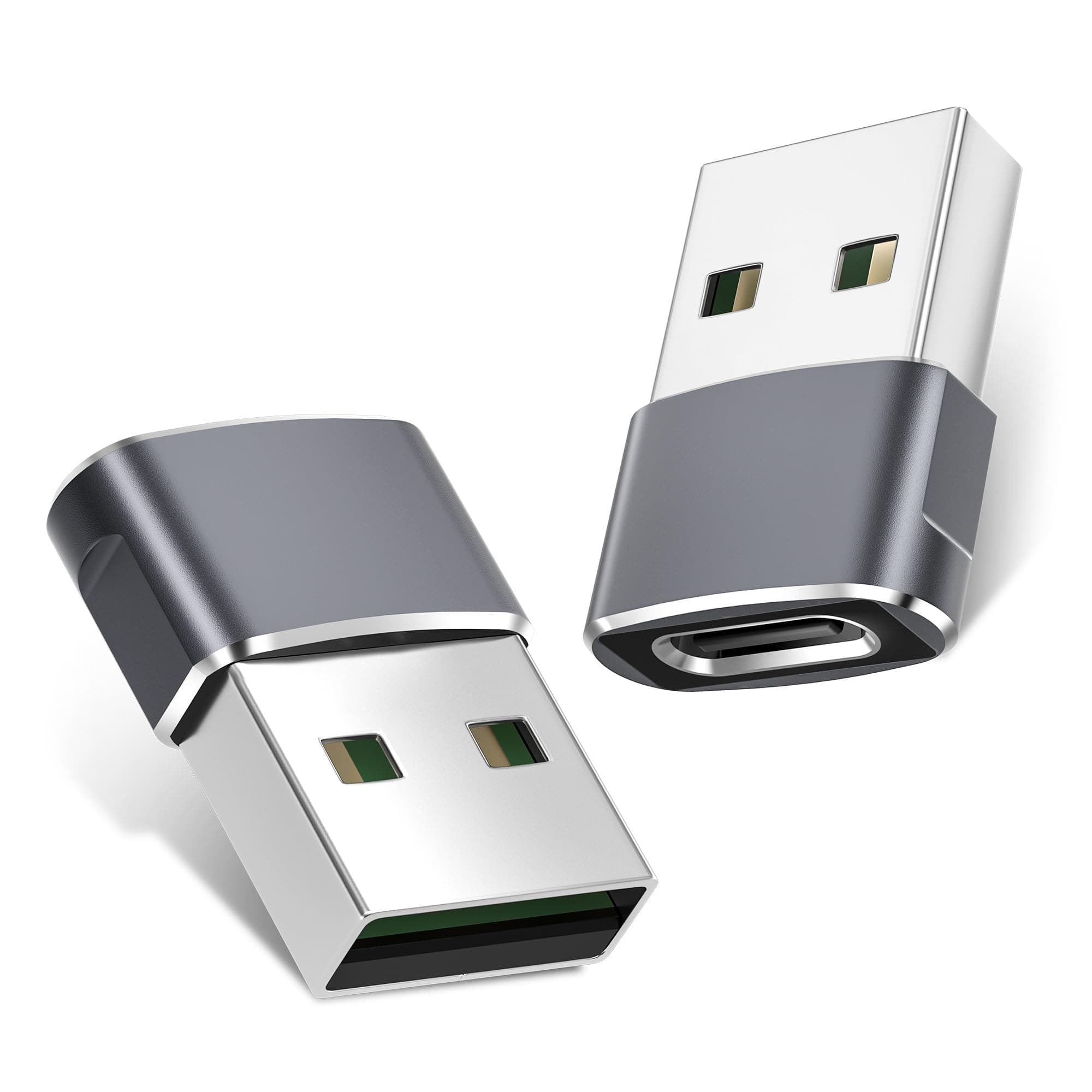 Basesailor USB C Female to USB Male Adapter (Pack of 2) - Gray