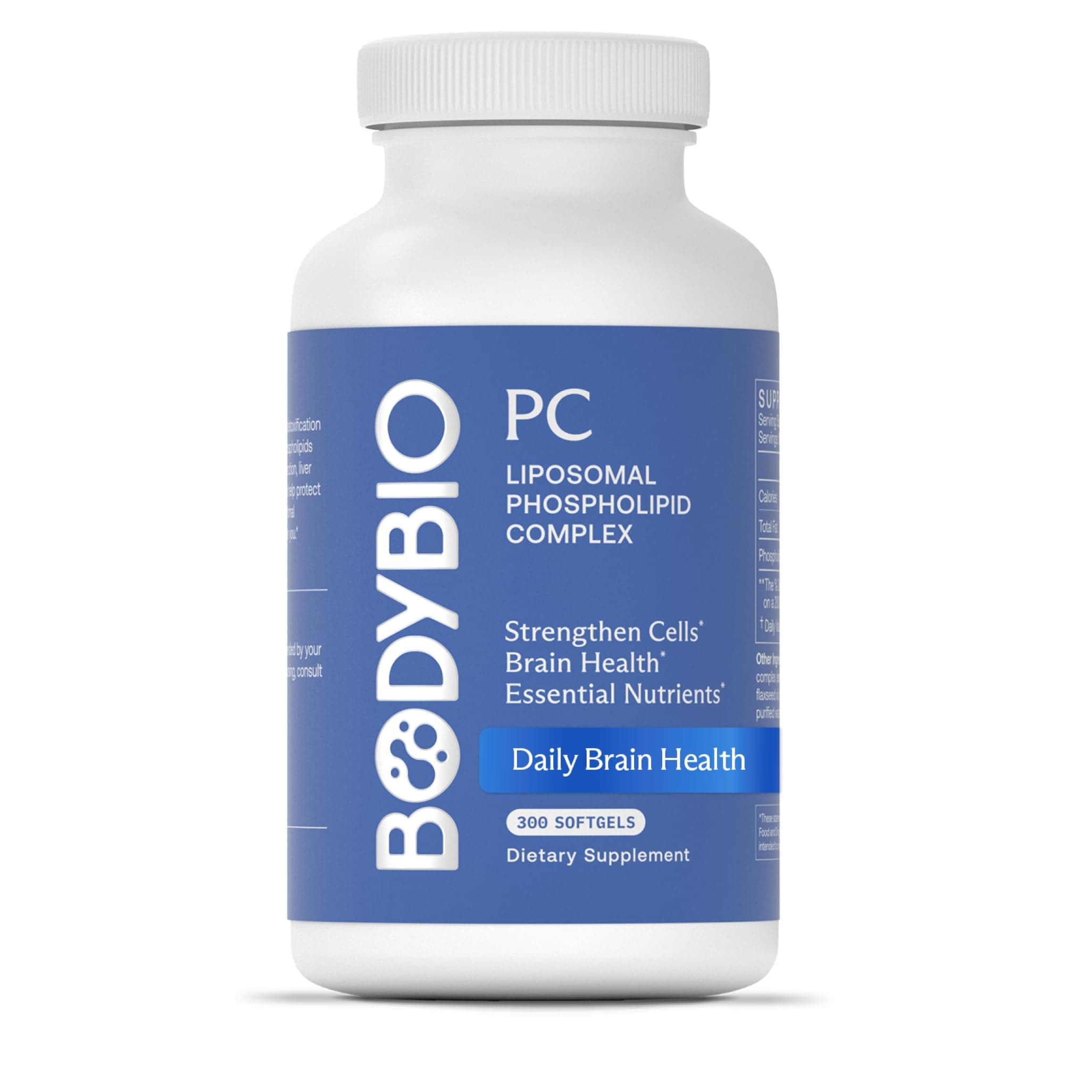 BodyBio PC - Phosphatidylcholine for Brain Health, Mental Clarity, Cognitive Function, Cellular Repair & Healthy Aging, Phospholipid Complex Supplement for Gentle Daily Detox