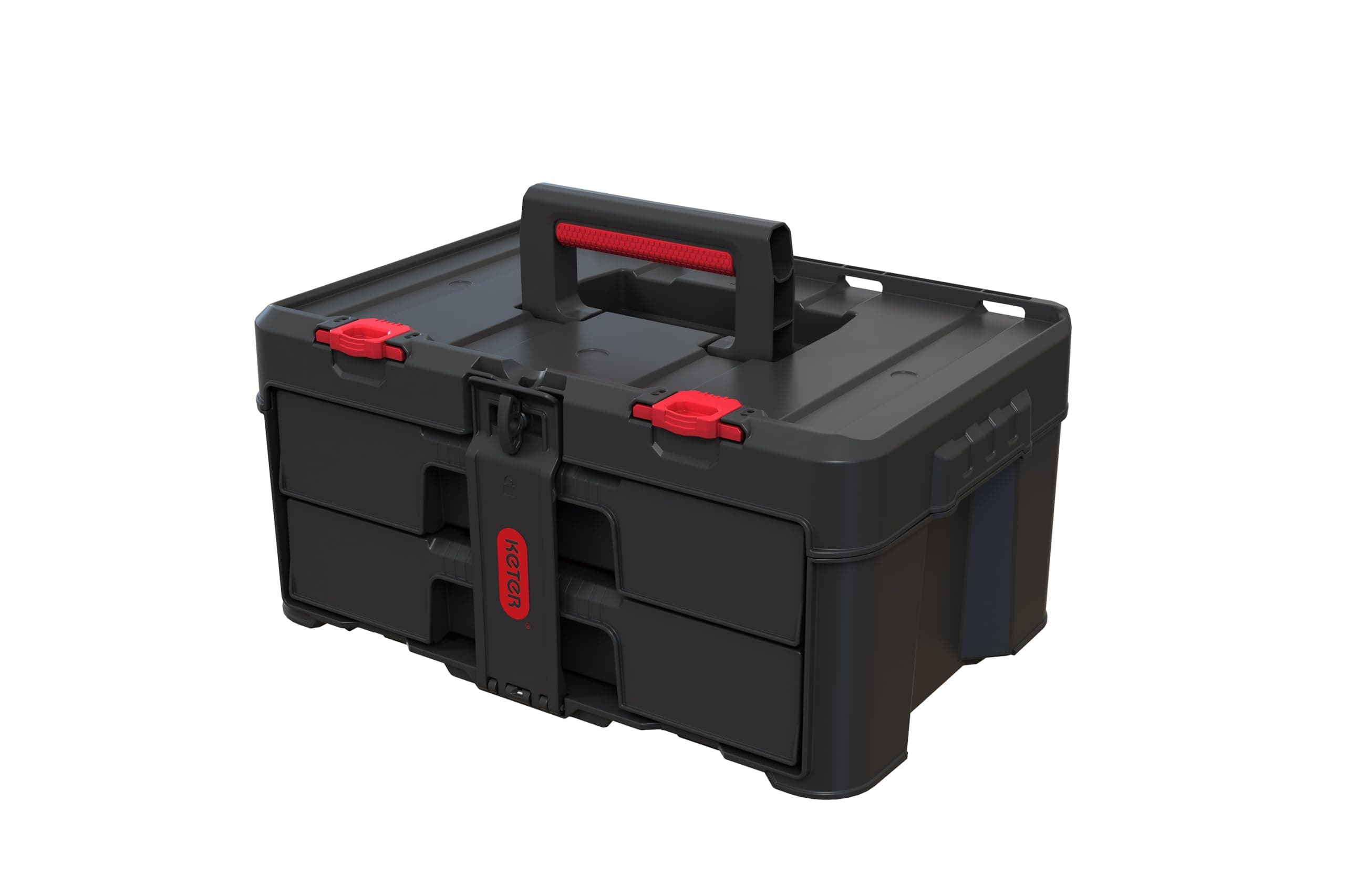 Stack-n-Roll Two Drawer Tool Box for Small Parts and Power Tool Accessories, Fits Keter Modular Tool Storage System