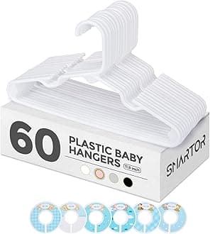 Pants Hangers 10pack 30pack 60pack (White, 20 Pack)