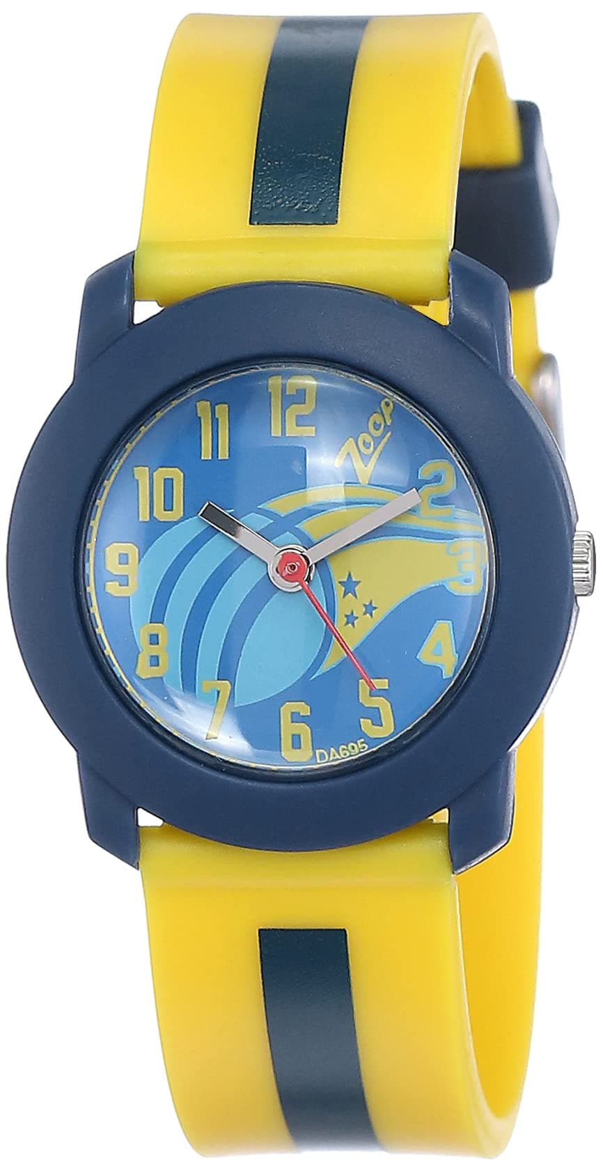 Quartz Analog Blue Dial Yellow Plastic Strap Watch for Kids - NUC3025PP13
