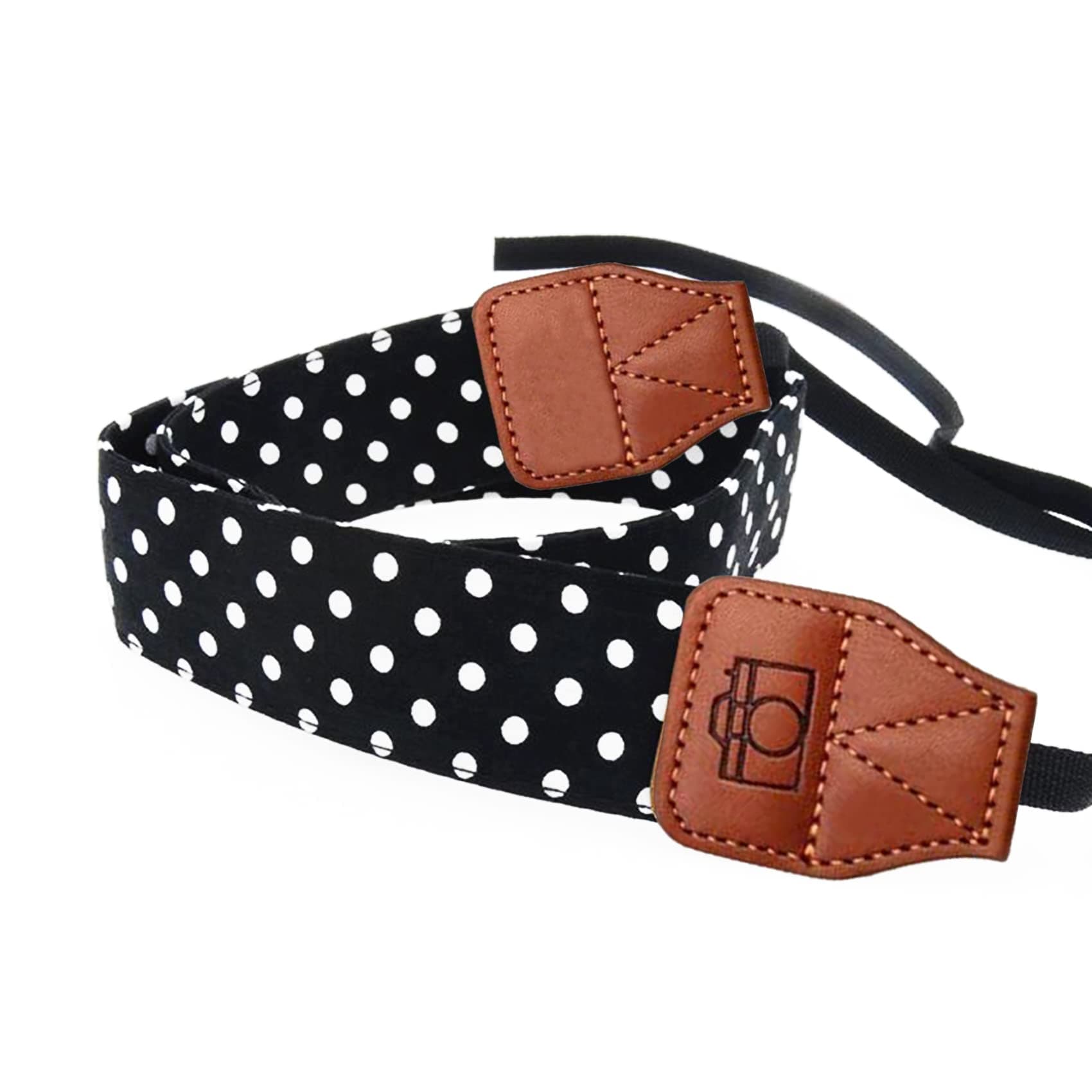 Camera Strap Real Retro Belt for All DSLR Camera. Polka Dot style Universal SLR Strap, Adjustable Neck Shoulder Camera Sling Strap for Canon, Nikon, Sony, Fujifilm and Digital Camcorder, Black