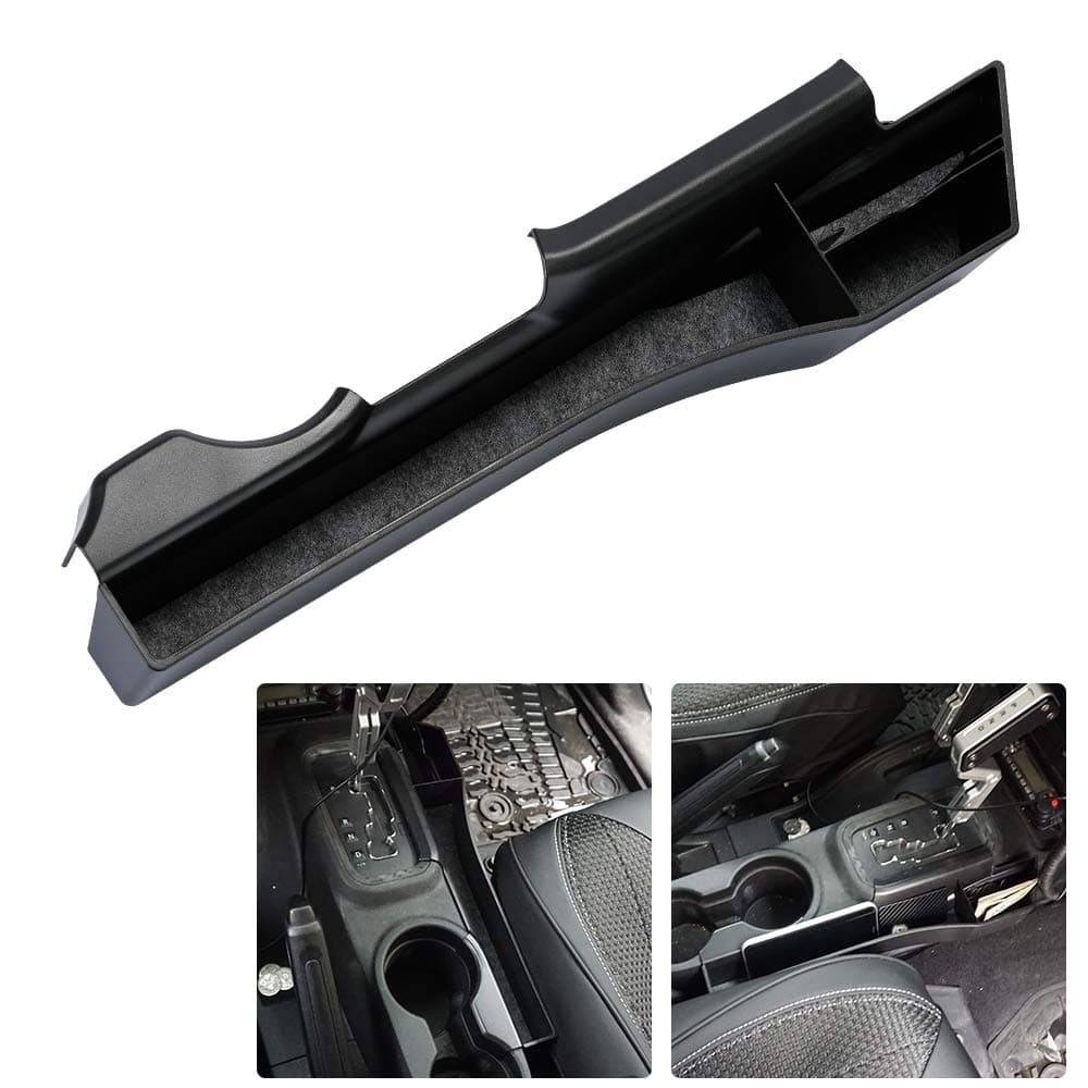 SUNPIE Passenger Side Gear Shift Console Pocket Organizer Gap Filler Storage Box Tray for J eep Wrangler JK Interior Accessories Seat Side Storage Case(Pack of 1)