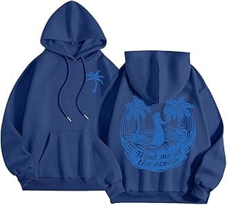 FAEXUM Pink Pom Puff Hoodie for Teen Girls Graphic Hoodie Cute Preppy Sweatshirt Long Sleeve Drawstring Tops With Pockets