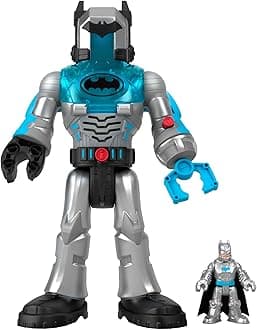 Imaginext DC Super Friends Batman Toy Insider & Exo Suit 12-Inch Robot with Lights Sounds & Figure for Ages 3+ Years, Defender Grey