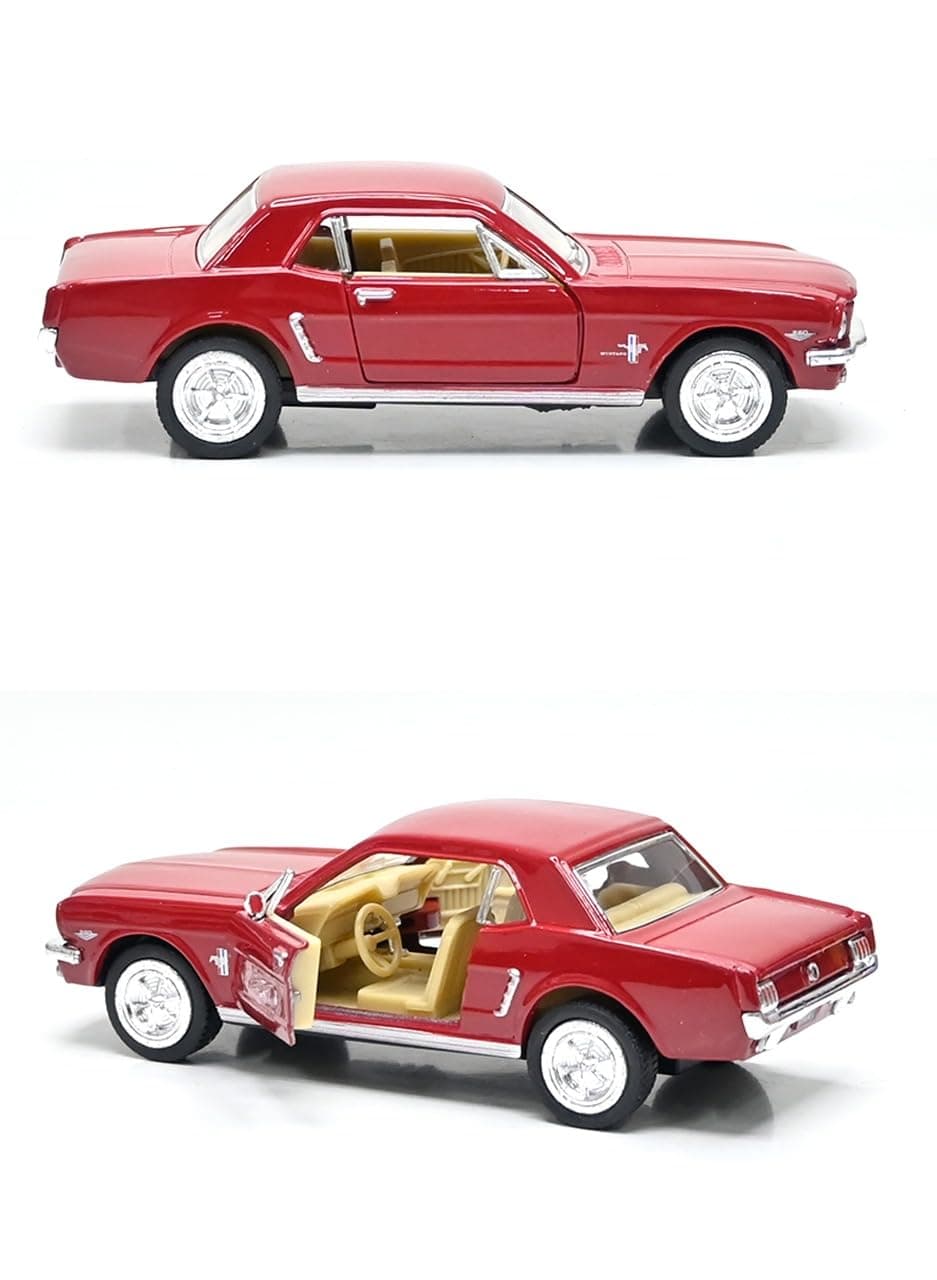 1964 1/2 Ford Mustang 1:36 Scale 5" Die Cast Metal Model Classic Toy Car (Red)