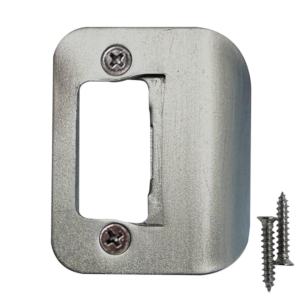 Gator Door Strike Plate with Screws, – 2-1/4" by 1-3/4" Universal Latch Restorer Alloy Steel Lock Hardware for Interior and Exterior Doors, Replacement Door Latch Plate | Satin Nickel 1-Pack