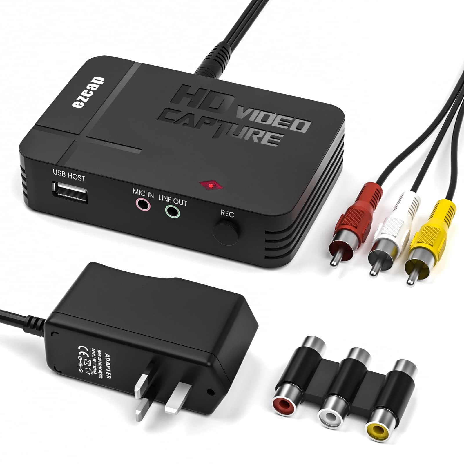 VHS to Digital Converter, Video to Digital Converter One Button Convert & Record Video from AV RCA Composite Video to HDMI 1080P, AV to HD Converter for VCR, VHS, DVD, Camcorder, Hi8, Gaming to TV