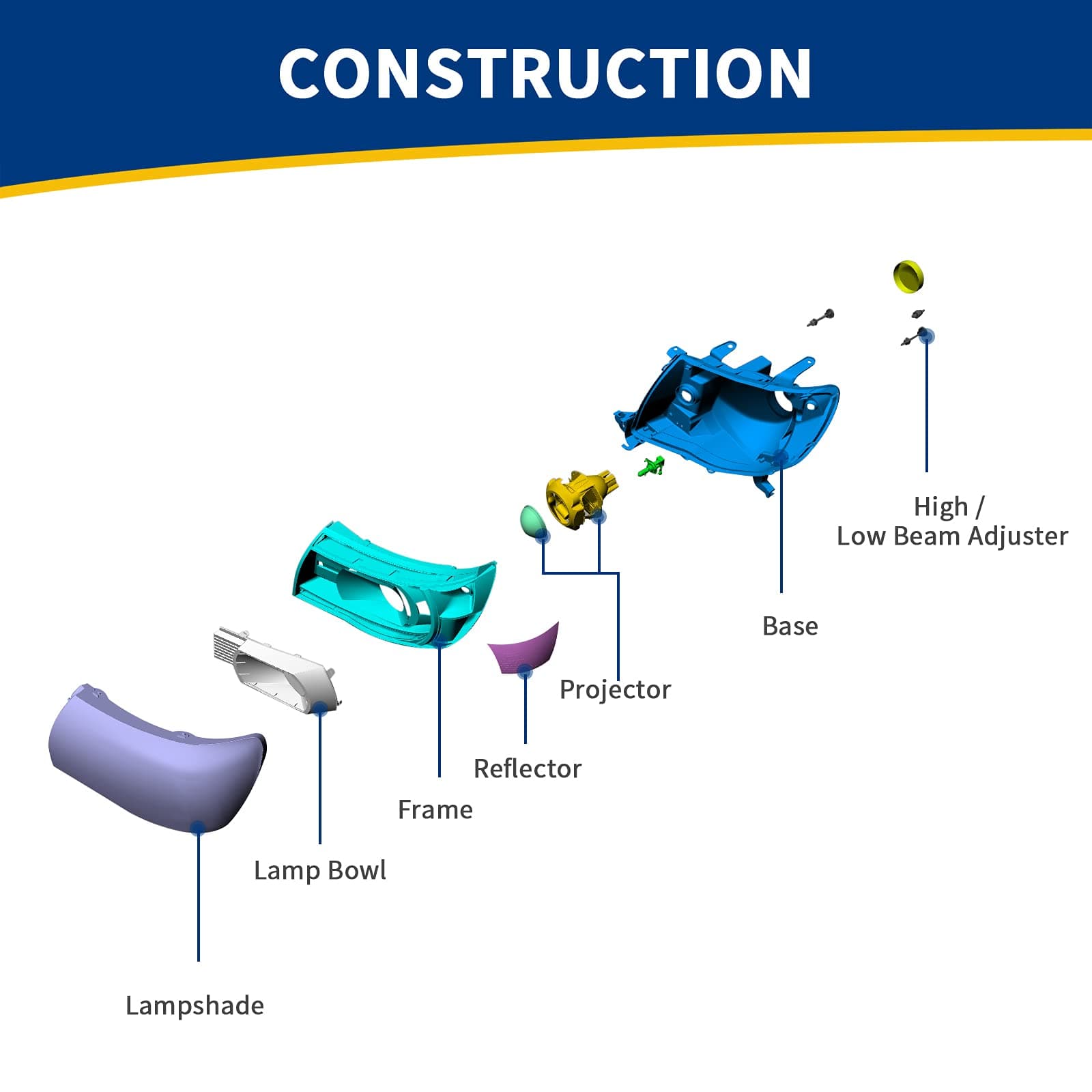 AUTOSAVER88 Headlight Assembly Compatible with 2012-2014 Camry L/LE/XLE/Hybrid LE XLE 12 13 14 Camry Headlamp Replacement Chrome Housing Clear Lens