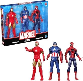 6-Inch (15 CM) Iron Man, Captain America, and Spider-Man Action Figure Set with Shield Accessory, Super Hero Toys for Kids, Ages 4+
