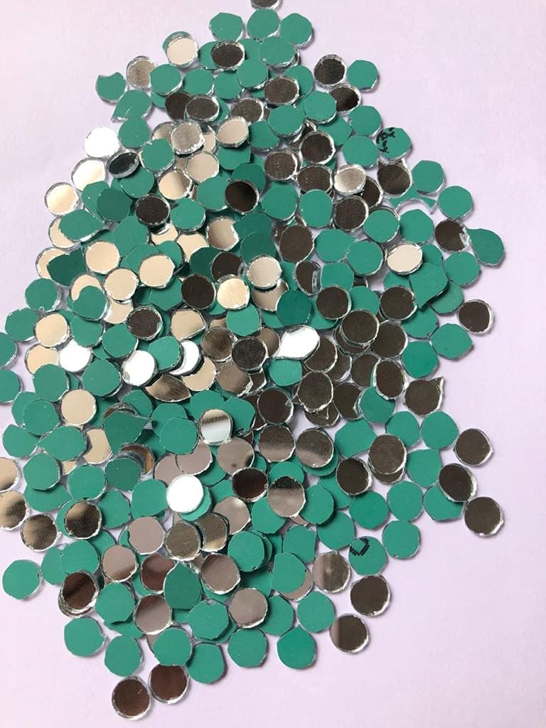 Round Shape Mirror kit for Jewellery Making,Other Craft Work (Total-200 Pieces) Free Fabric Glue Cone (Round Shape)