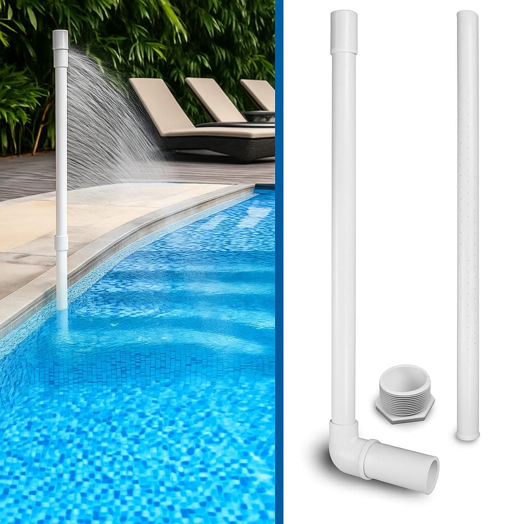 Pool Cooler for Cooling Your Swimming Pool - Made in USA - In Ground Pool - Easy Install - No Removal of Pool Return Jet Eye Ball Seating Wall Fitting (Pool Wall Adapter- 2 Feet Sprayer)