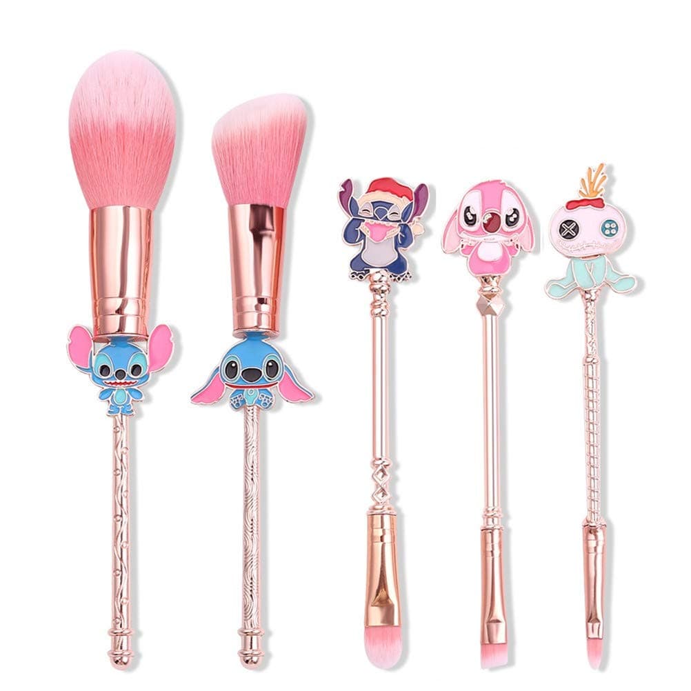 Dilla Beauty 5 Pieces Interstellar Baby Stitch Theme Makeup Brushes Set Best Gift for Girls