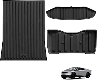 3W Tesla Cybertruck Pickup Trunk Mat Set 2023 2024 2025,TPE All Weather Custom Fit Pickup Frunk Mat Cargo Liner Set, Black