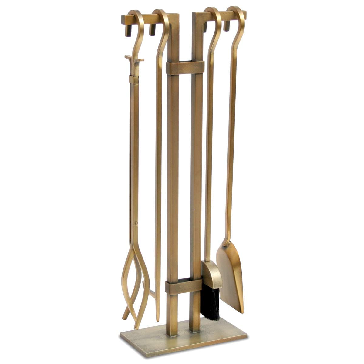 PilgrimHome and Hearth 18086 Sinclair Fireplace Tool Set, Burnished Brass, Metal, 20 Pounds