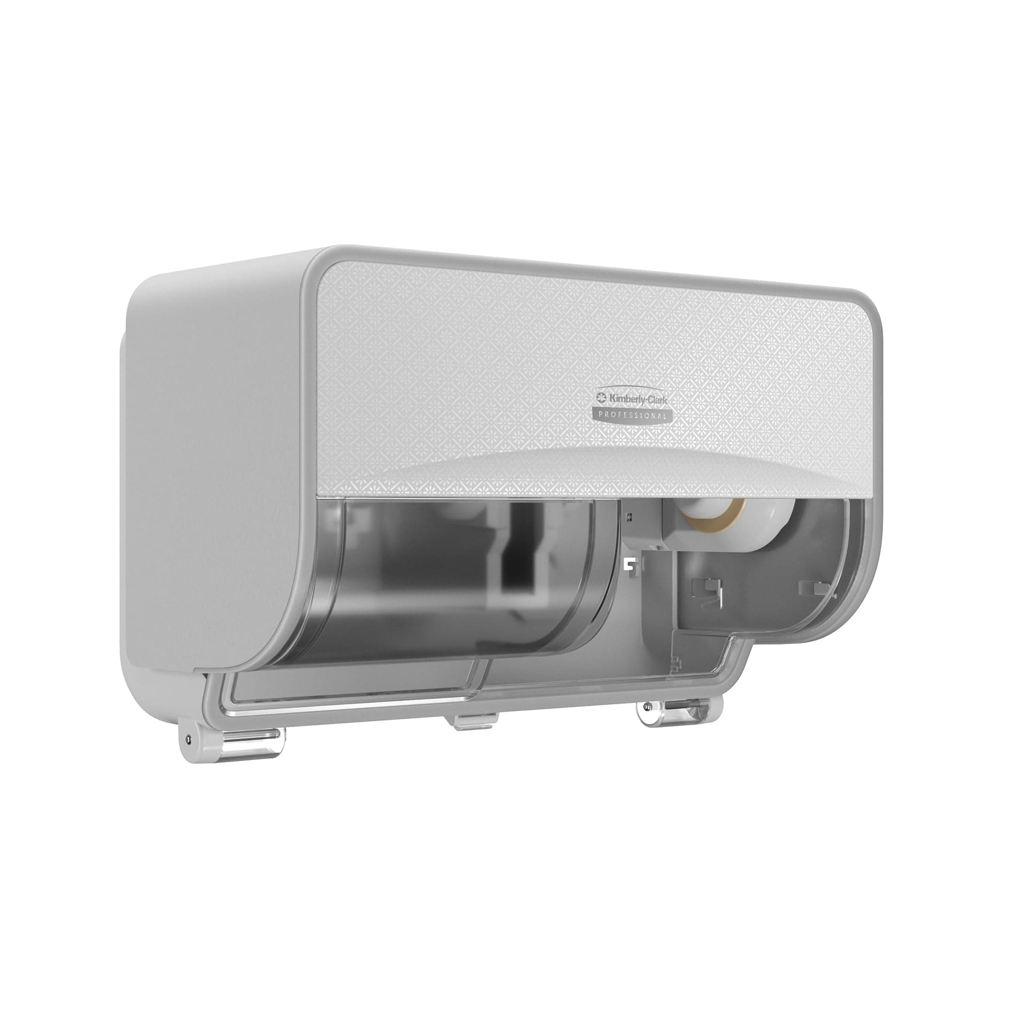 ICON Coreless Standard Roll Horizontal Toilet Paper Dispenser 2 Roll (58712), with White Mosaic Design Faceplate, 7.9" x 12.4" x 6.42" (Qty 1)