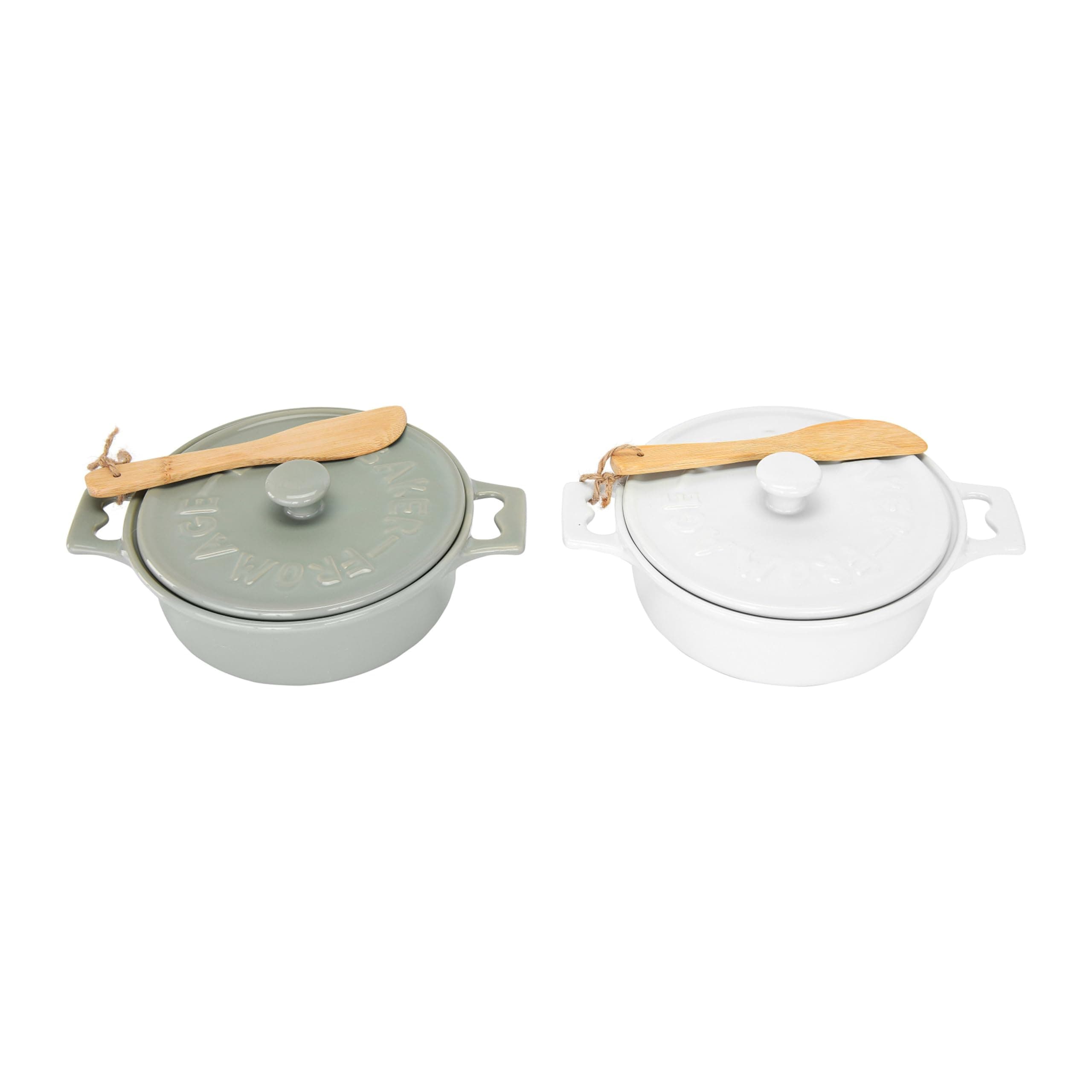 Brie Bakers with Lids & Wood Spreaders (Set of 2 Colors)