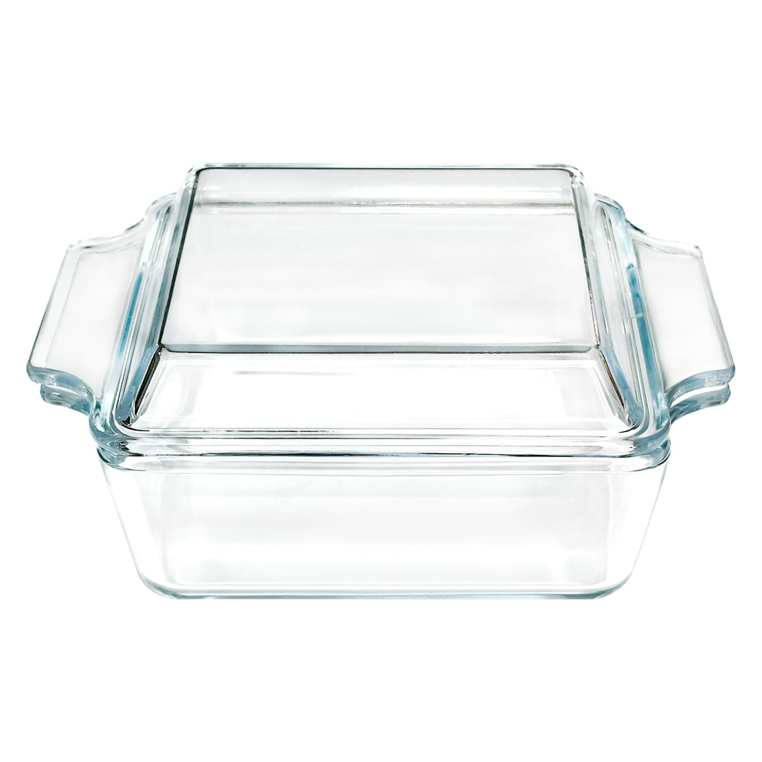 Small 1-QT Square Tempered Glass Casserole Dish with Lid, Mini Clear Glass Casserole Cookware with Glass Lid