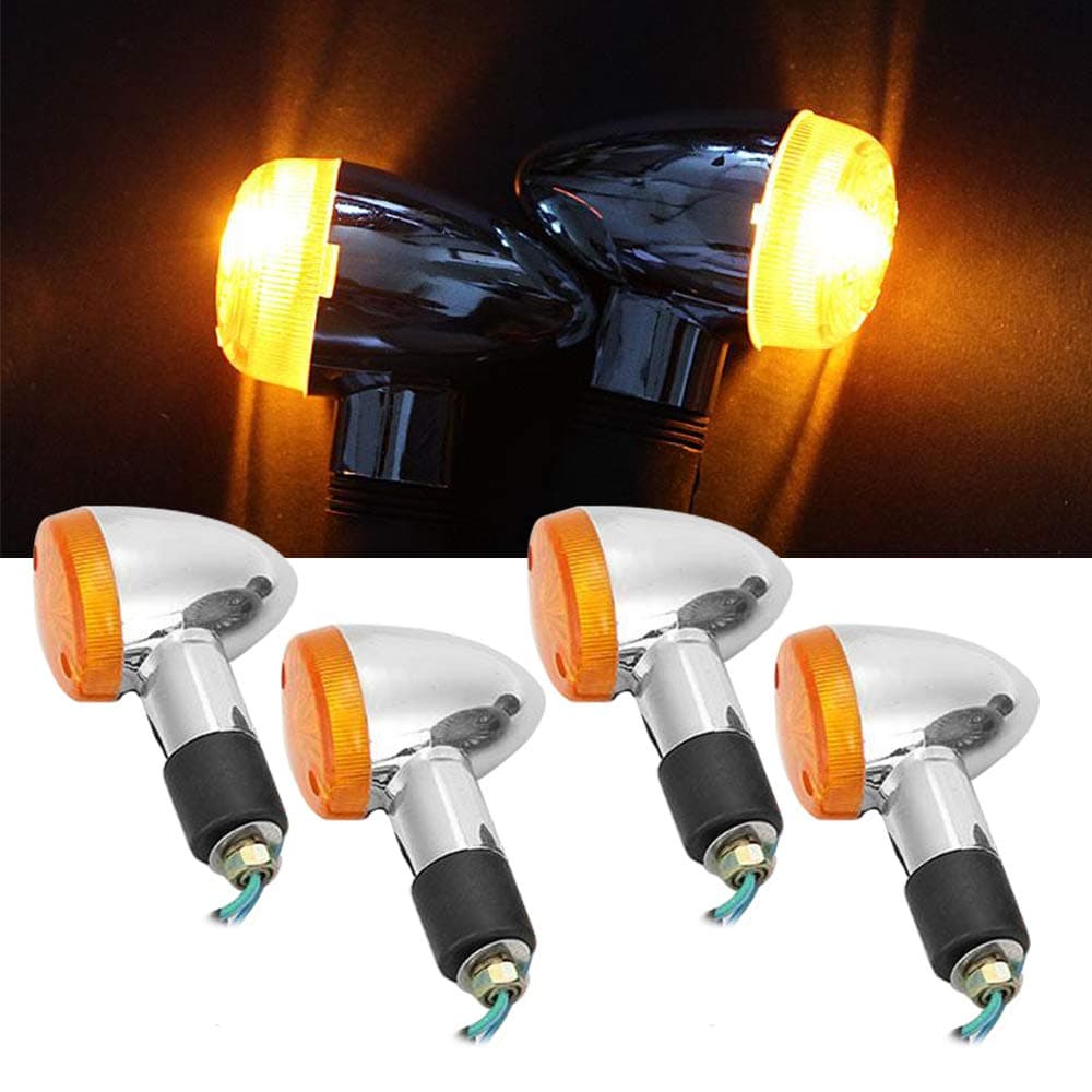 Motorcycle Turn Signals 4pcs Universal Front Rear Turn Signal Lights for Honda Harley Kawasaki Suzuki Yamaha Motorcycle Street Standard Custom Bike Cruiser Bobber Chopper