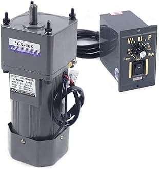 Gear Reduction Electric Motor, 110V AC Gear Motor Single-Phase High Torque Variable Speed Gear Reducer Motor with Speed Controller 0-67RPM 90W 20K(Reduction Ratio 1:20)