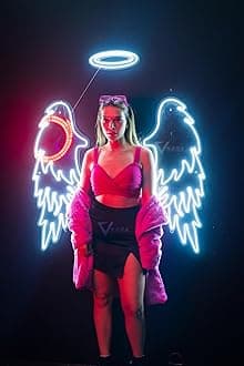 VNDRA® Neon Signs Angel Wings,Big Size Wings Neon Lights,Home Decor,Night Lamps Bar Light,Party,Pub,Restaurant Decoration,Wedding Birthday Decor,Hotel,House Party,Light Shop Neon Signs. (White)