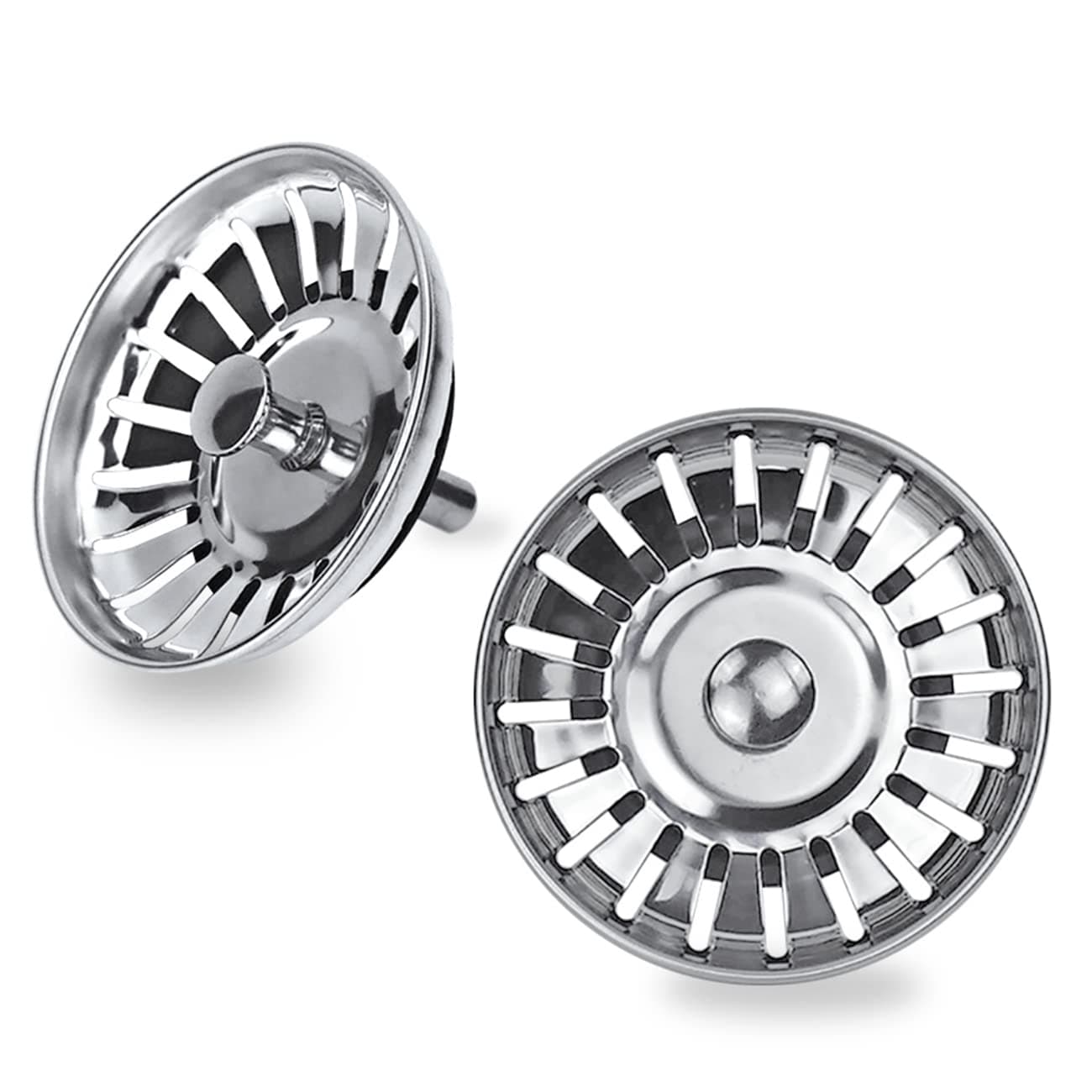 Sink Strainer Plug 78mm Pack of 2 (Upgraded), Kitchen Sink Waste Strainer Plug for UK Sinks (79-84mm), Stainless Steel Strainer Plug for Kitchen/Bathroom by OOSOFITT