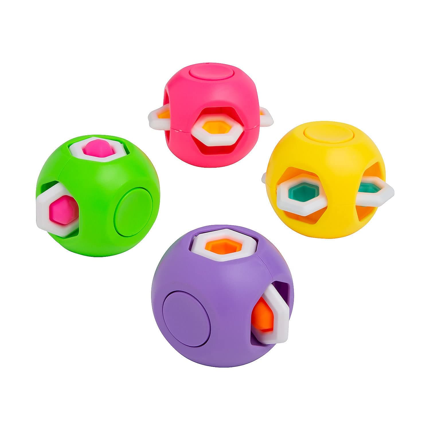 Fun Express Fidget Popping Spinner Cubes - 12 Pieces