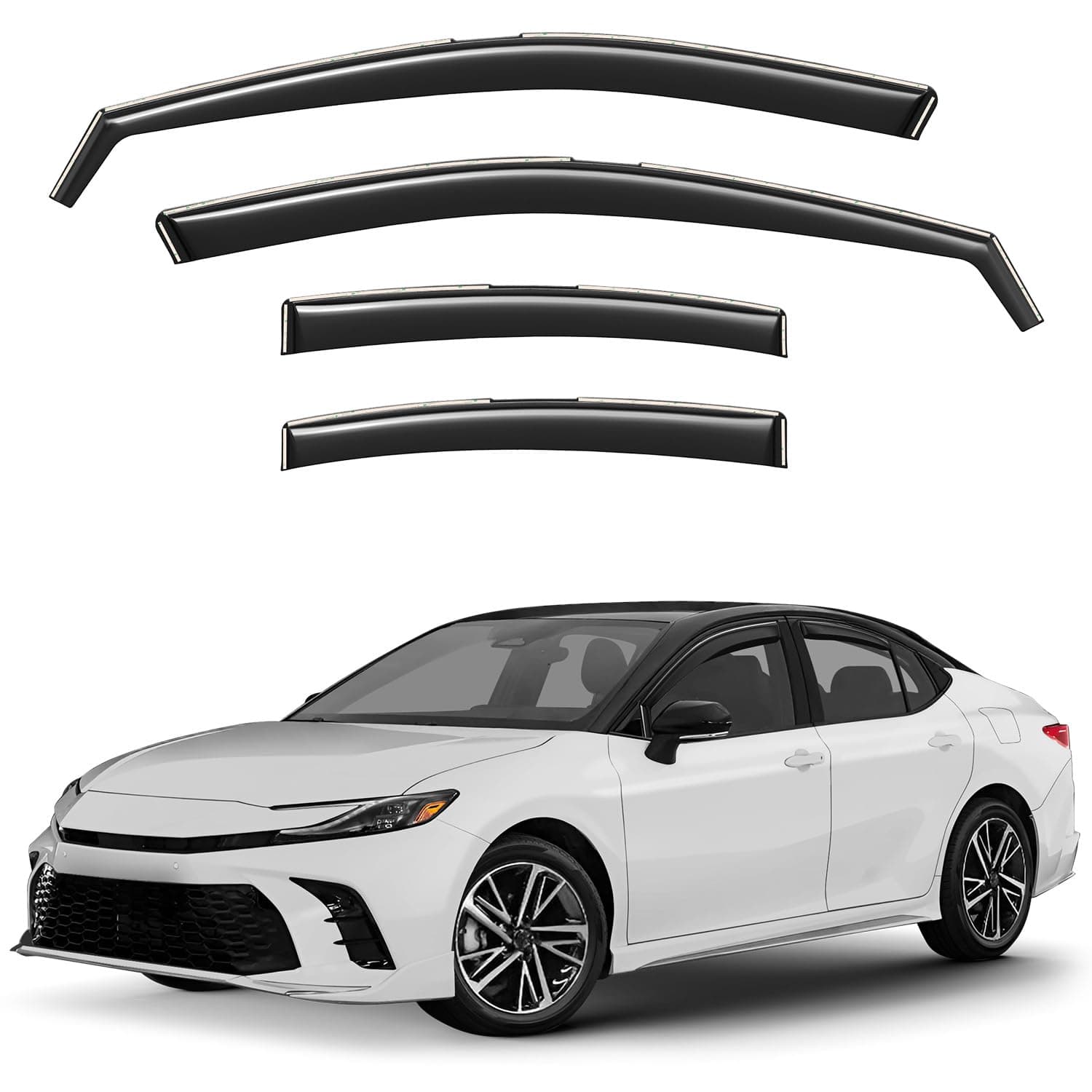 Window Deflectors Smoke Tinted in-Channel Side Window Vent Visor Deflectors Rain Guards Compatible with Toyota Camry 2025-2026 Sedan - 4 pcs. GW0849