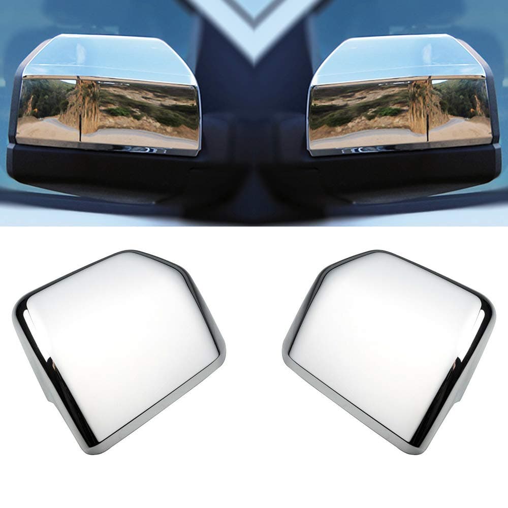 Quality Accessories Triple Chrome Plated Full Mirror Covers Compatible with Ford F150