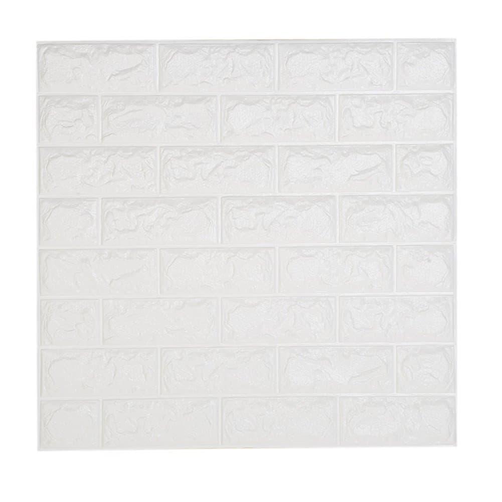 3D Wall Panels Stickers White Brick, Self Adhesive Peel& Stick Faux Foam Bricks Wallpaper 5 Pack