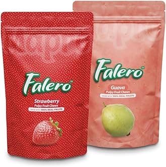 Falero Fruit Chews, 175 gm, 50 Fruit Chews(Pack of 2) (Strawberry & Guava)