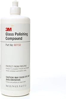 3M Glass Polishing Compound with Cerium Oxide Mineral, Defect Repair and Scratch Removal, One Step Polish, Removes Fine Scratches, Swirl Marks, Water Spots, 60150, 1 Liter