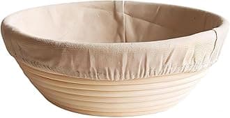 Bread Proofing Basket, 20cm Round Natural Rattan Sourdough Proving Basket, Banneton Dough Baking Mold with Cloth Liner 20x8cm for Home Bakers Sourdough Starter Kit