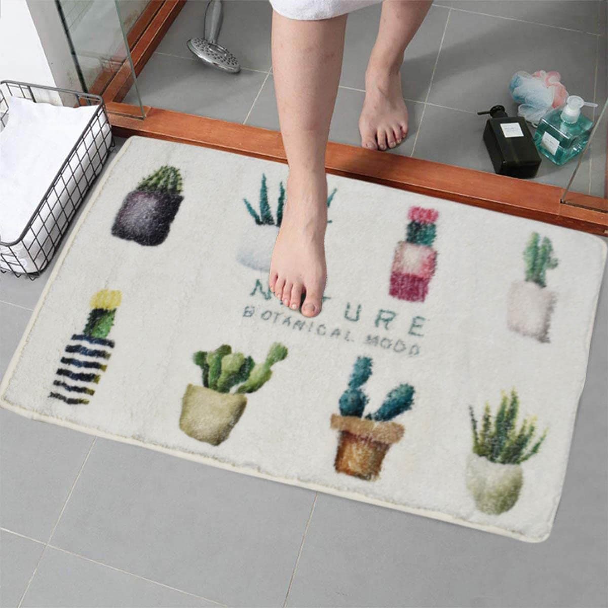 Kookee Bathroom Rugs Bath Mat, Non-Slip Fluffy Soft Plush Microfiber Shower Rug, Machine Washable Carpet Quick Dry Ultra Shaggy Bath Mats for Bathroom, Tub and Shower (1108786)