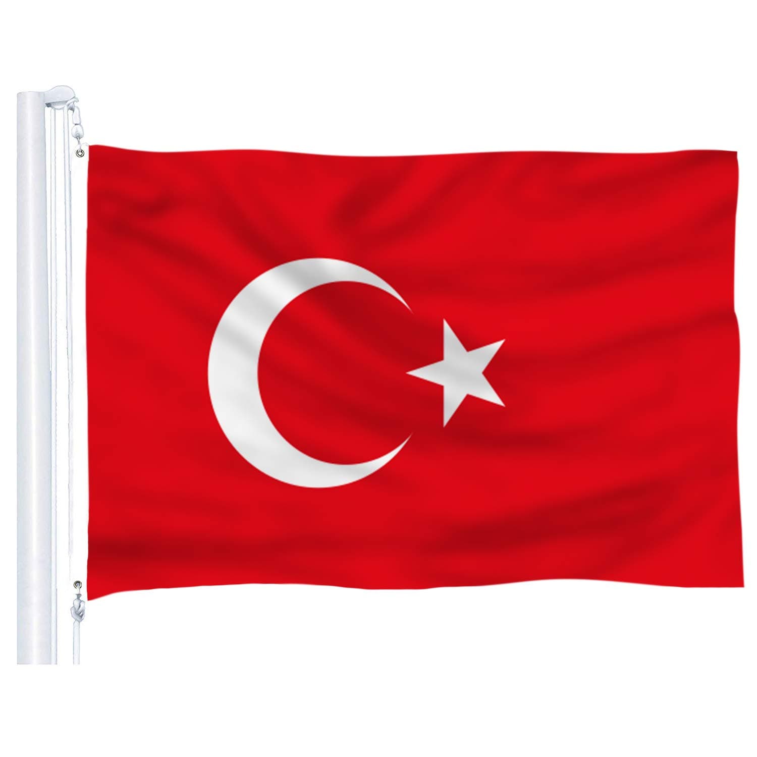 Turkey Flag 3x5 Ft Thicker Polyester Turkish National Banner with Brass Grommets