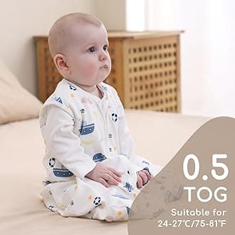 Baby Sleeping Bag 0.5 Tog 100% Cotton Lightweight and Breathable Summer Sleeping Bag for Baby Newborn 0-6 Months 2 Pack Blue Ship