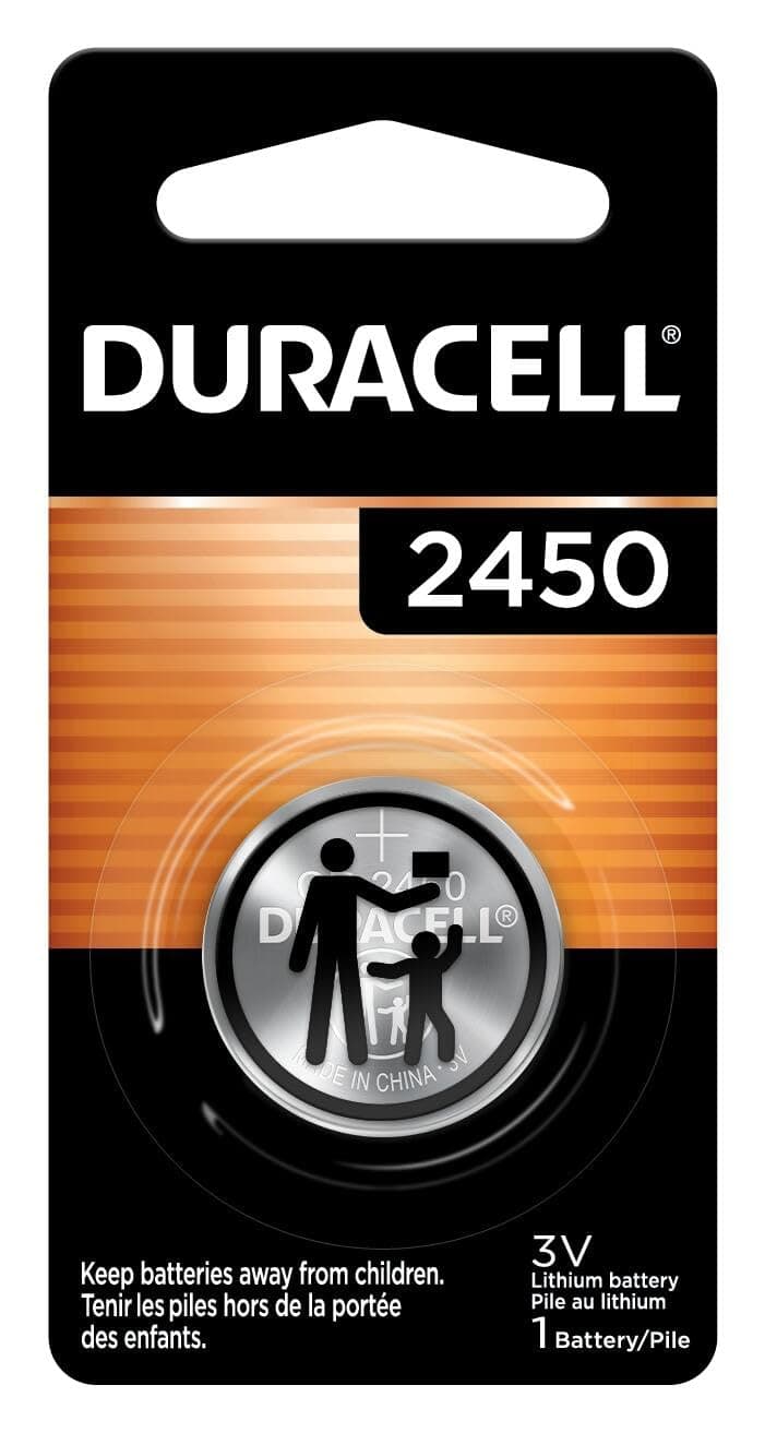 Duracell 2450 Lithium Battery, 1 Count (Pack of 1), Coin Batteries for Key Fob, Car Remote, Watch, CR2450, 3 Volt (3V) Cell