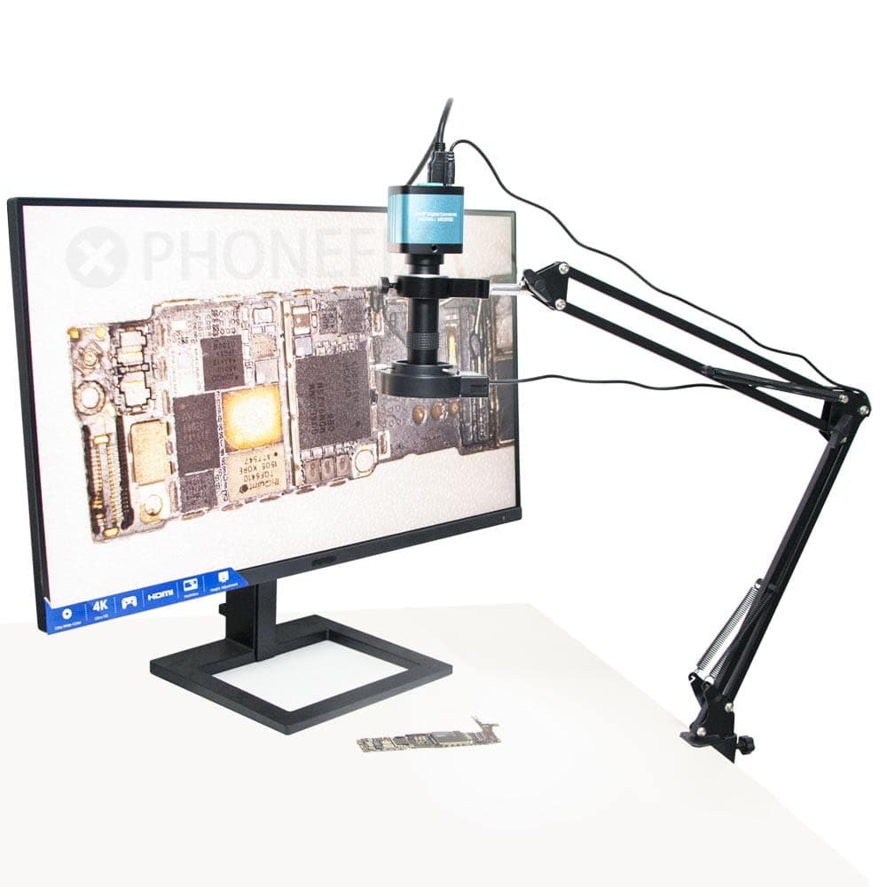4K 48MP 1080P HDMI USB Industrial Video Microscope Camera 130X Zoom C Mount Lens Cantilever Stand for Digital Image Acquisition
