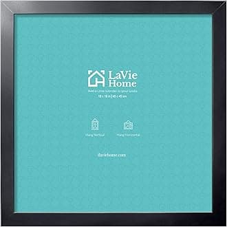 LaVie Home 18 x 18 Picture Frame, Square Poster Frame with High Definition Plexiglass, Horizontal or Vertical Wall Gallery Poster Frames Suitable for Photos, Artworks, Posters,Puzzle, Black 1pc