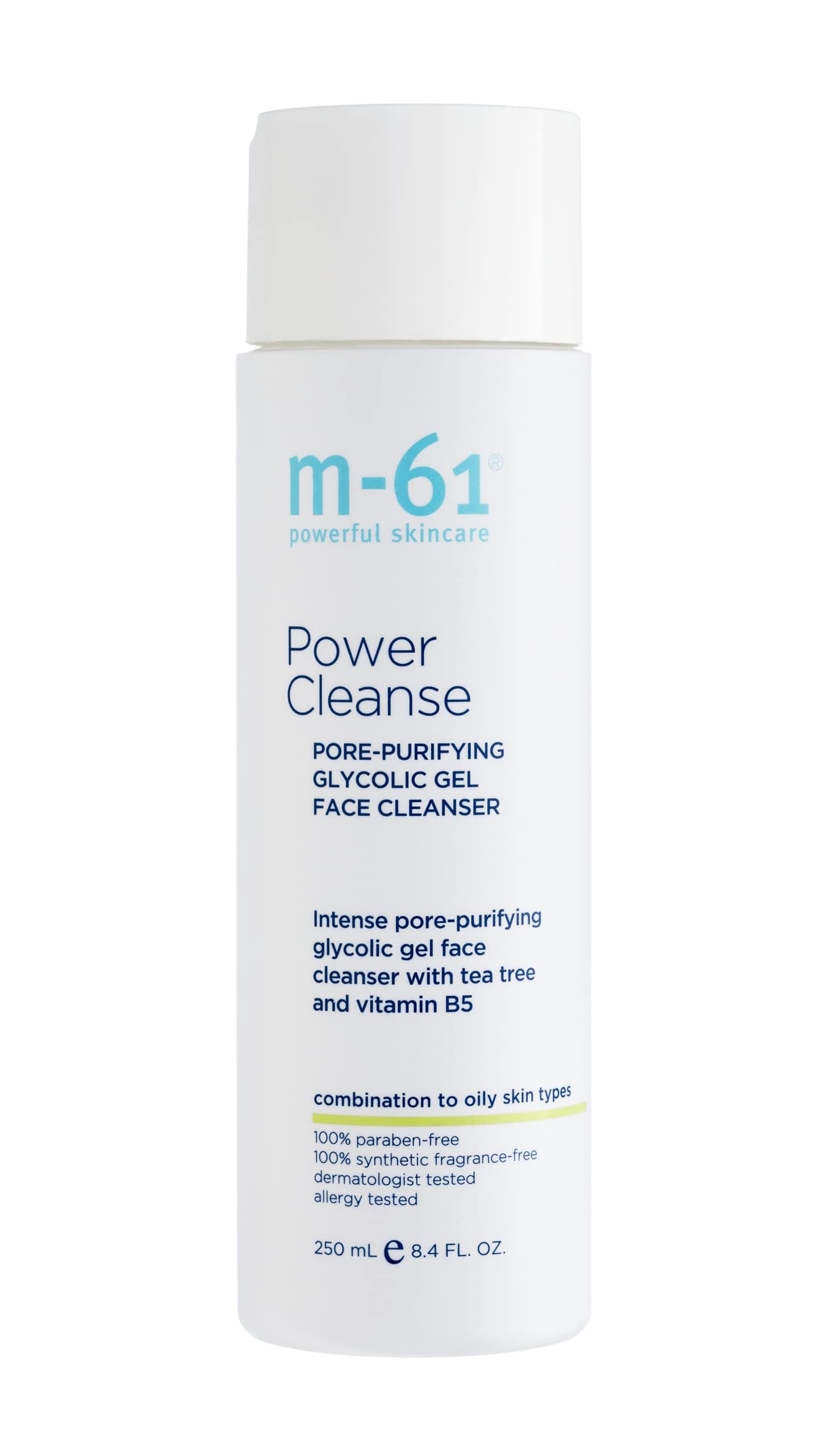 Power Cleanse- 8.4 oz.- Pore refining and exfoliating gel cleanser with glycolic, vitamin B5 & tea tree extract