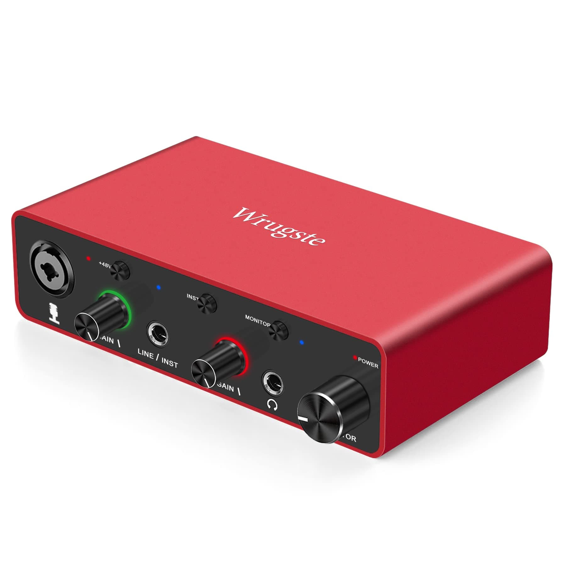 - Wrugste USB Audio Interface Solo(24Bit/192kHz)+48V Phantom Power for Computer Recording Podcasting and Streaming Plug and Play Noise-Free Wrugste XLR Audio Interface for PC No Software Included