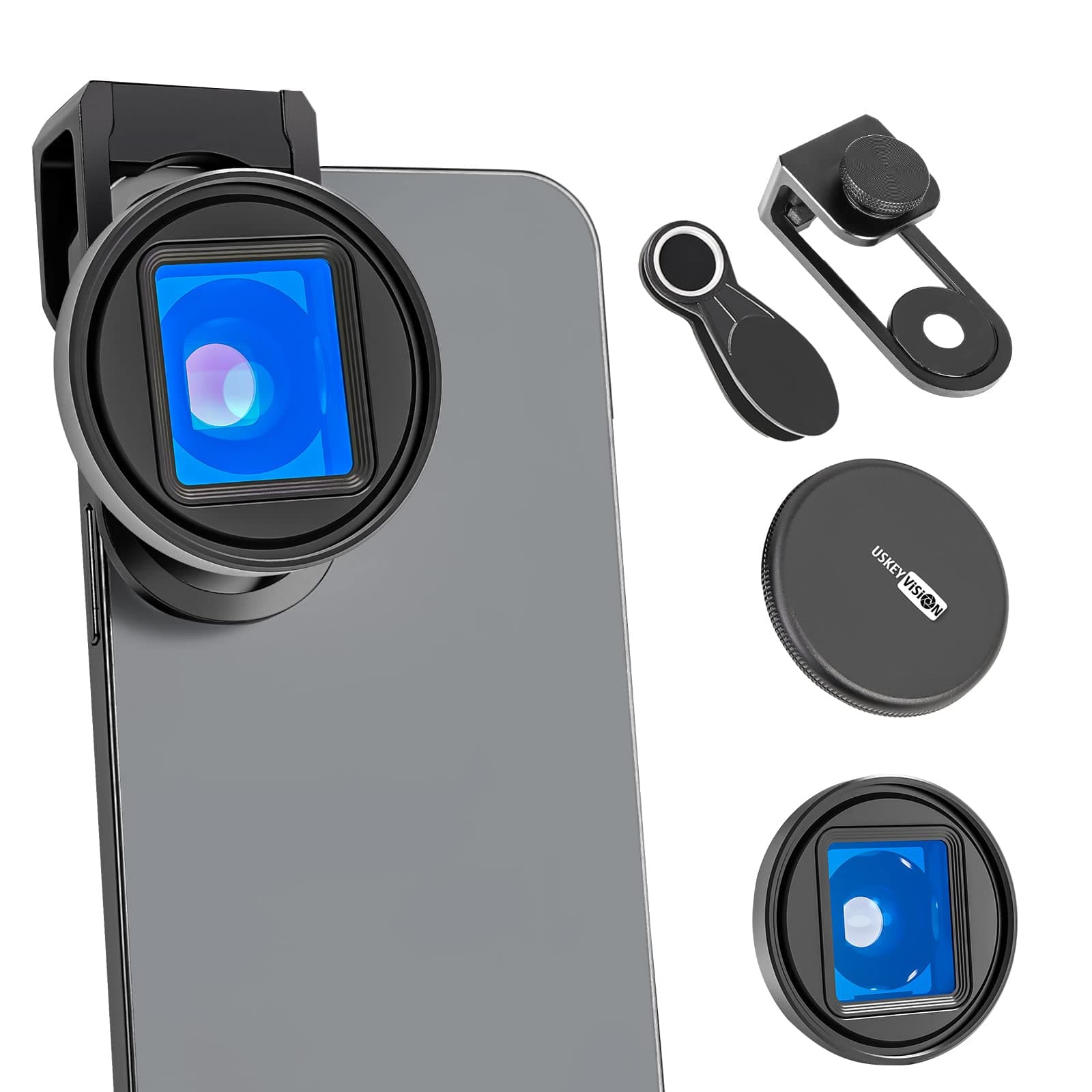 1.55X Anamorphic Lens for iPhones, 2.76:1 Ratio, Clip-On, Prime, HD Coating, 17mm Phone Lens, Compatible with iPhones and Android Phones