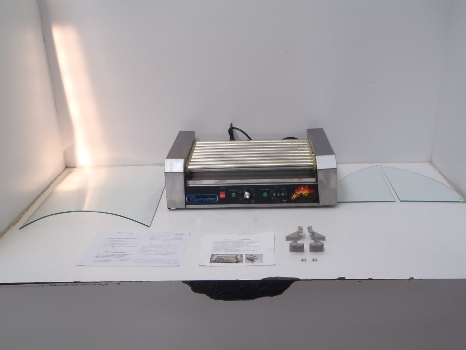 Hot Shot 9 Roller Hot Shot Commercial Grade 9-Roller 24 Hot Dog Grill Maker Machine, 1800-watt